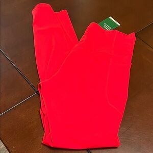 HALARA Women's Bright Red High-Waist Active Leggings sandwich waist slimming